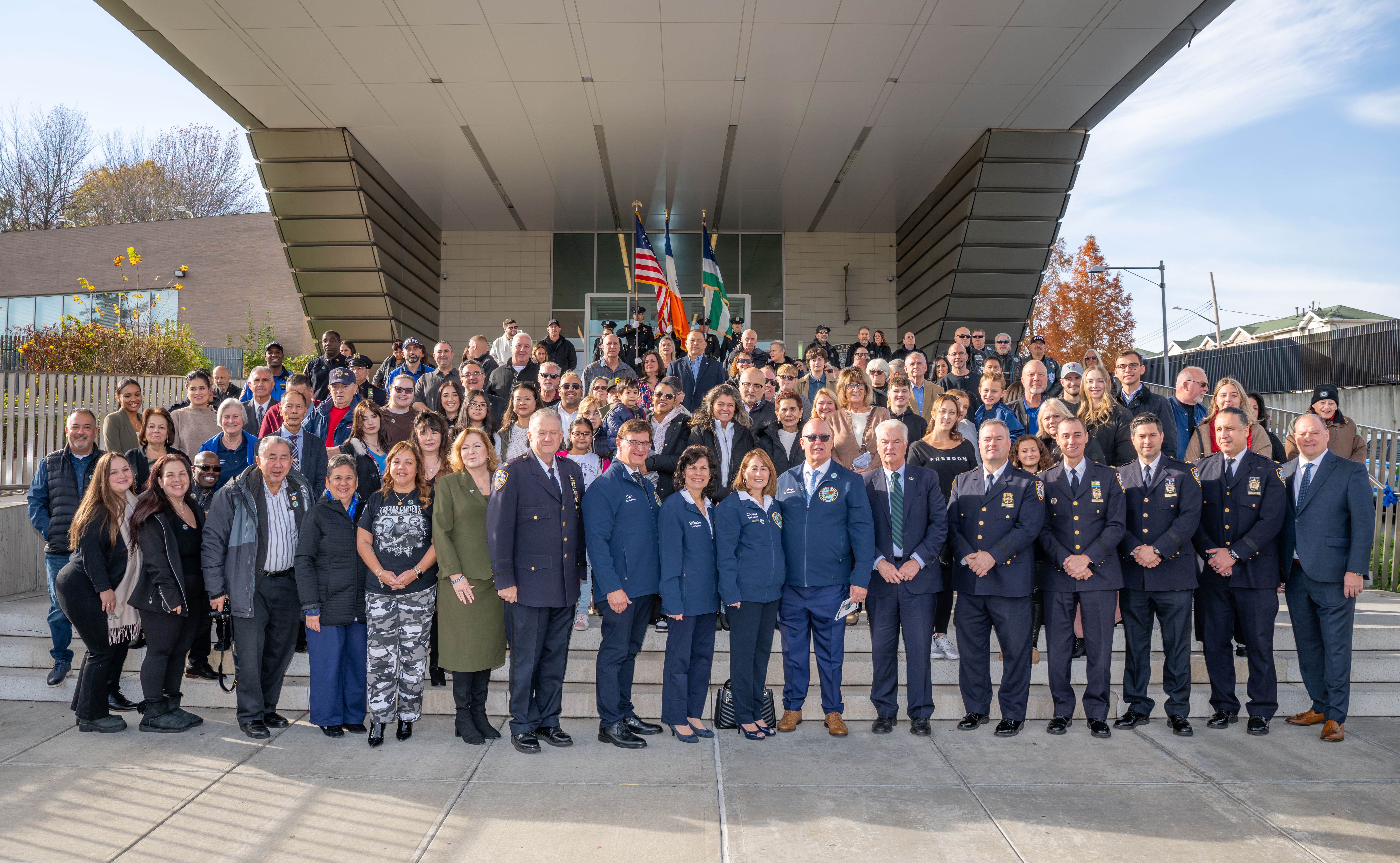 Staten Island Remembers community and NYPD officers gathered together